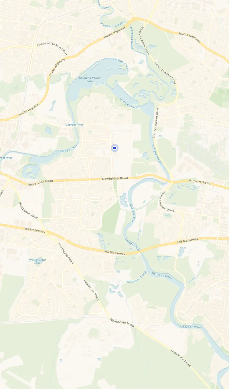 Map of the Chipping Norton service area and the surrounding suburbs we cover.